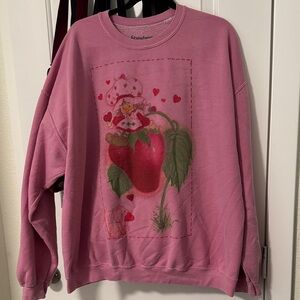 PacSun Pink strawberry shortcake Graphic 🍰 Crew Neck Sweater